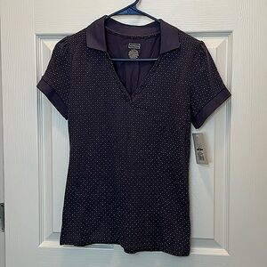 Merona Blue and White Polka Dot Blouse NWT